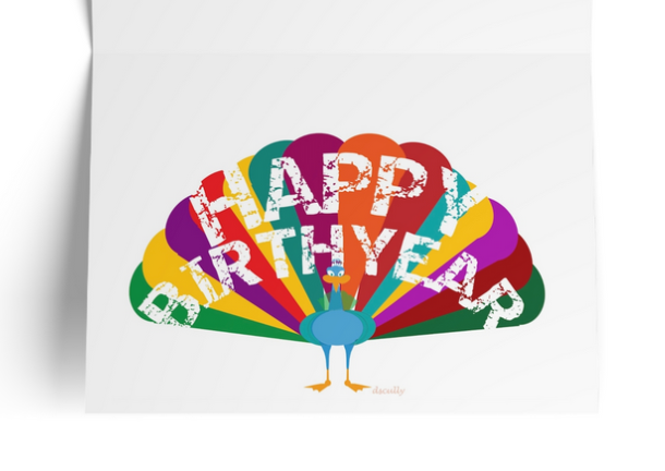 Animal Birthday Card_Peacock