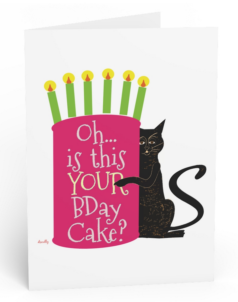 Calico Cat_Birthday Cake Card