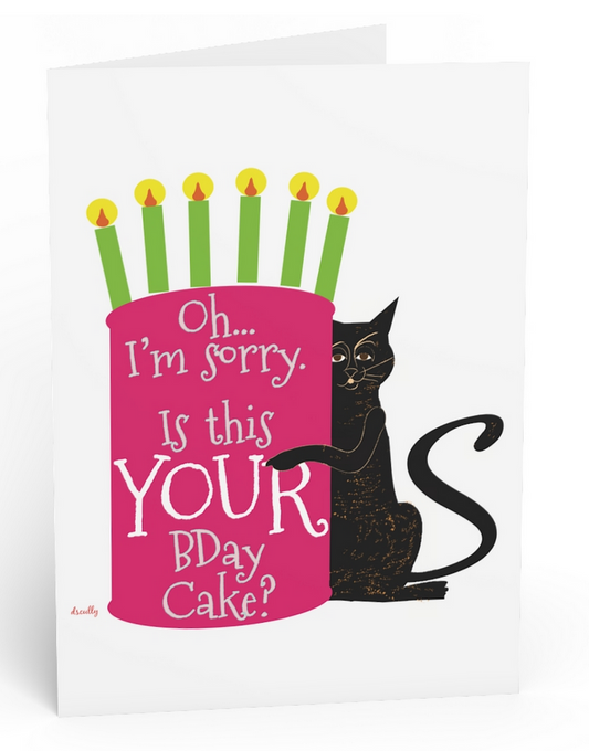 Calico Cat_Birthday Cake Card