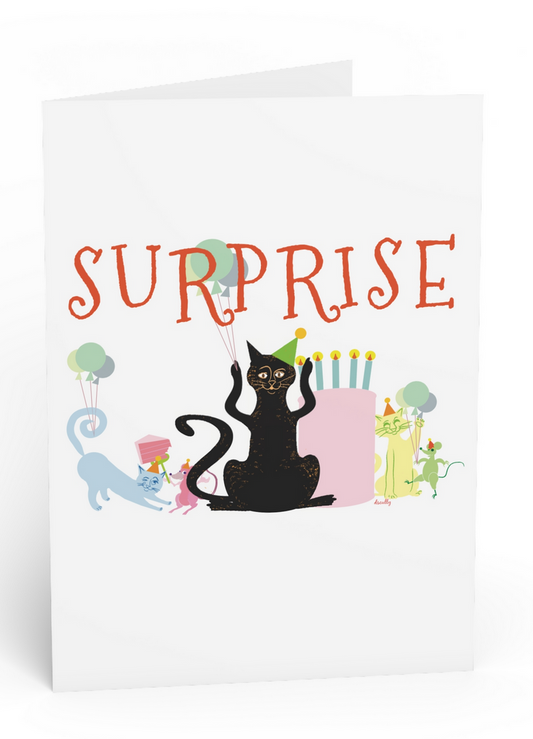 Calico Cat_Surprise Party Card