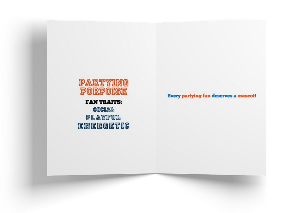 Soccer Fan Mascot- Partying Porpoise