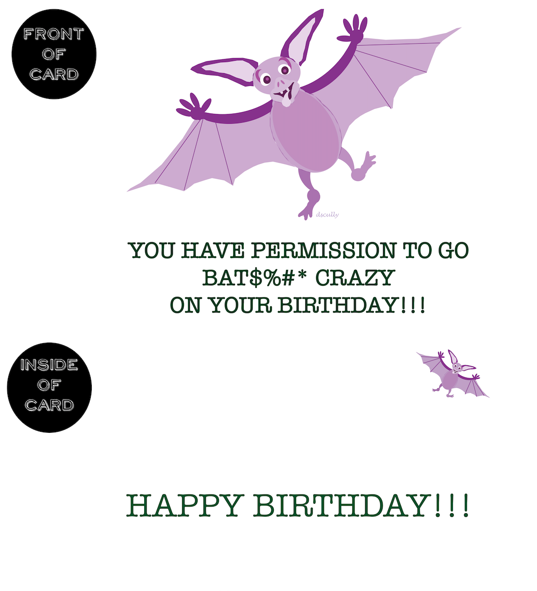 Animal Birthday Card_Vampire Bat