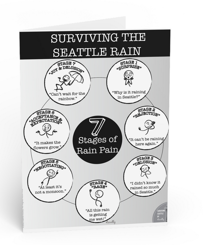 Surviving Seattle Greeting Card_Seattle Rain