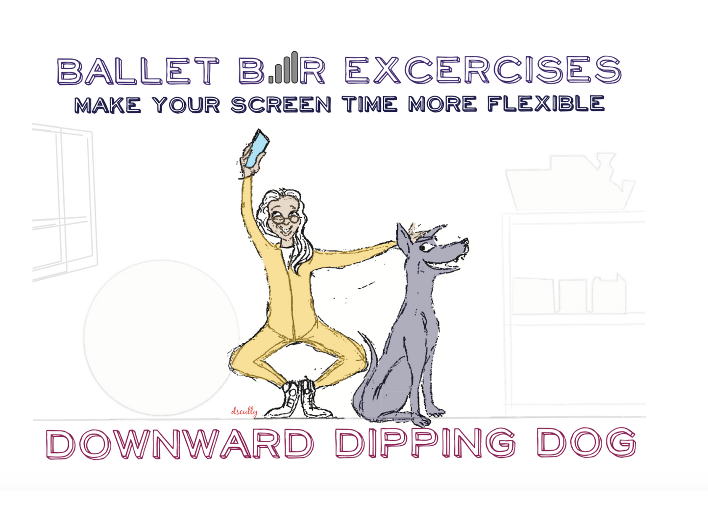 Arts themed card_DOWNWARD DIPPING DOG